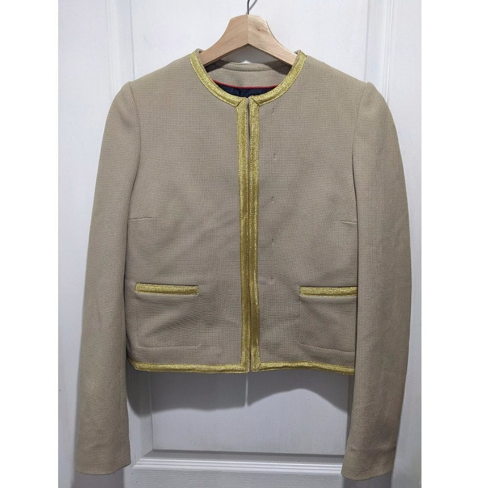 JOSEPH | Women's Sacha Texture Caban (Jacket) in Tan/Gold